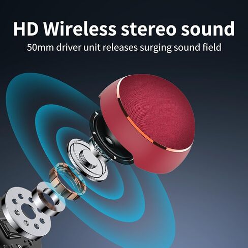 Portable Bluetooth Speaker - 360°Loud Sound, Bluetooth 5.3, TWS Stereo Sound, Magnetic Speaker, TWS Pairing,15H Playtime, Compact Mini Size, Creative Gifts - Wine Red in Saudi Arabia