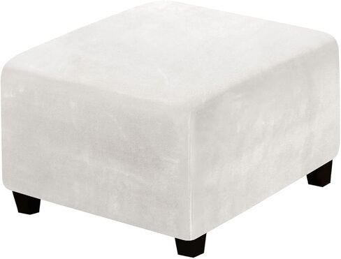 Square Ottoman Slipcover Stretch Velvet Folding Storage Stool Furniture Protector Stretch Ottoman Cover with Elastic Bottom Machine Washable (Burgundy) in Saudi Arabia