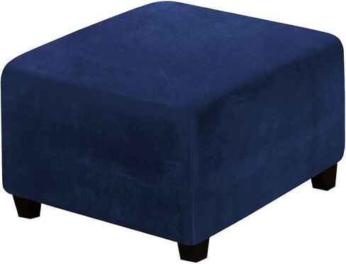 Square Ottoman Slipcover Stretch Velvet Folding Storage Stool Furniture Protector Stretch Ottoman Cover with Elastic Bottom Machine Washable (Burgundy) in Saudi Arabia