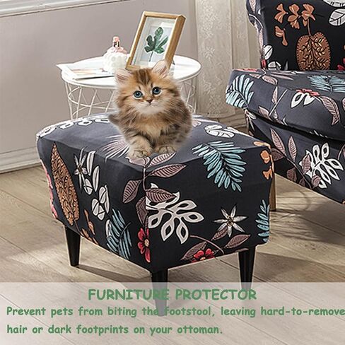 HAOYONG Ottoman Slipcover Stretch Stool Cover Soft Footrest Sofa Slipcovers Rectangle Storage Stool Cover Footstool Protector Covers with Elastic Bottom - X-Large in Saudi Arabia