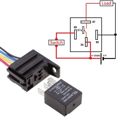 ESUPPORT سيارة الثقيلة التتابع التبديل 12 فولت 30A SPST 4Pin سلك المقبس التوصيل تسخير مقاوم للماء السيارات الكهربائية حزمة من 10 in Saudi Arabia