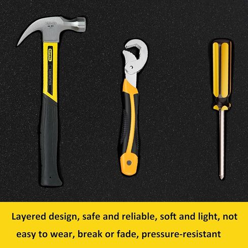 ورقة إسفنجية من البولي يوريثين مقاس 30.48 × 30.48 × 1.5 بوصة، قطعتان من حشوات الفوم السوداء القابلة للقص للحافظات - وسادات إسفنجية لتعبئة صندوق الأدوات وتخزين الكاميرا والحرف اليدوية in Kuwait