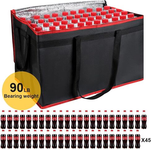 10 Pack Black Red Insulated Food Delivery Bag Cooler Bags Keep Food Warm Catering Therma for doordash Catering Cooler Bags Keep Food Warm Catering Therma for doordash Catering Shopper hot XXXL black in Saudi Arabia