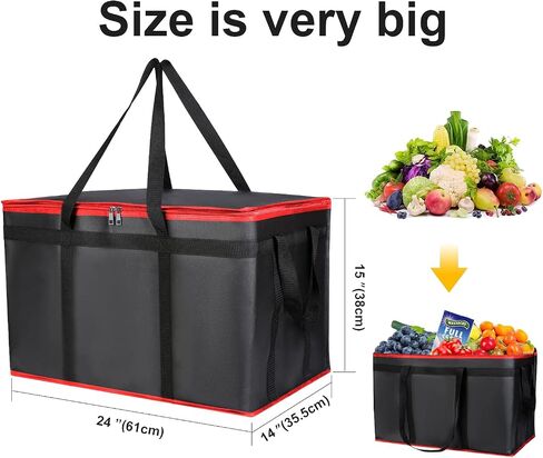 10 Pack Black Red Insulated Food Delivery Bag Cooler Bags Keep Food Warm Catering Therma for doordash Catering Cooler Bags Keep Food Warm Catering Therma for doordash Catering Shopper hot XXXL black in Saudi Arabia