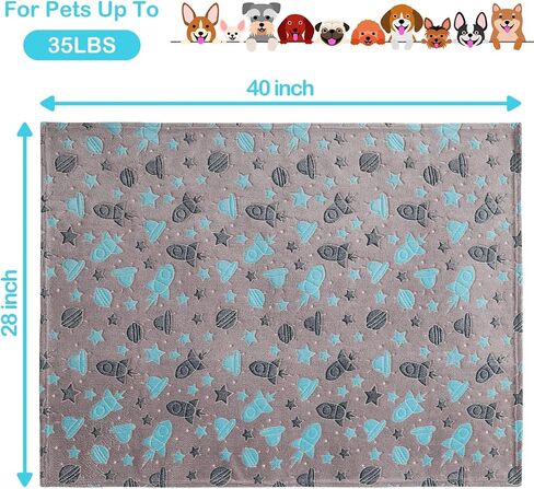 1 Pack 3 Blankets,Dog Throw Blanket Glow in The Dark,Soft Flannel Blanket for Dog Puppy Cat Kitten. in Saudi Arabia