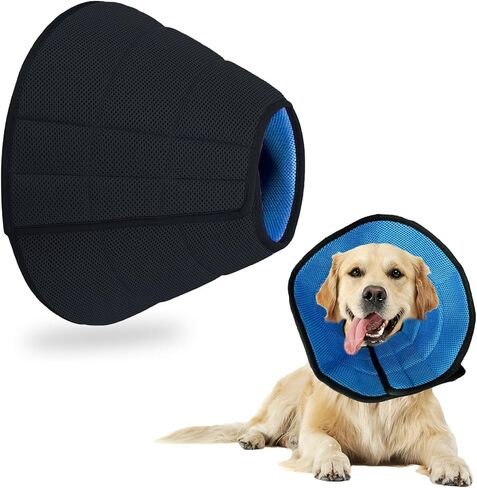 طوق مخروطي ناعم للكلاب بعد الجراحة، مخروطي للكلاب قابل للتنفس للكلاب المتوسطة، طوق خفيف الوزن قابل للتعديل لإيقاف اللعق in Kuwait