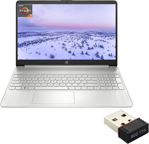 HP 2023 Newest Laptop, 15.6" HD Display, AMD Ryzen 3 5300U (4 cores), 12GB RAM, 512GB SSD, AMD Radeon Graphics, Wi-Fi, Bluetooth, Numeric Keypad, Windows 11 Home in Saudi Arabia