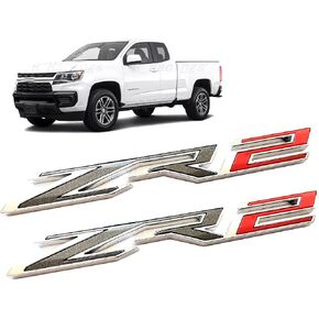 2Pcs Rear Tailgate ZR2 Emblems Truck Badge Sticker Compatible with 2019+ Colorado 1500 (Black Red) in Kuwait
