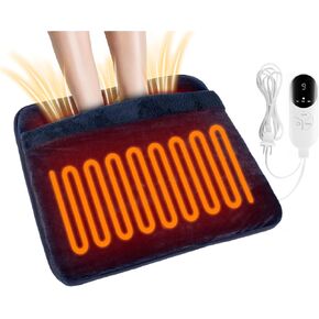 Electric Heated Foot Warmer for Men and Women, Double Sided Foot Heating Pad with 9 Heat Levels & 3 Timers, Foot Heater Feet Warmer Under Desk, Bed, Office, Home Use(Grey) in Saudi Arabia