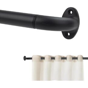 Blackout Curtain Rod For Windows,Wrap Around Curtain Rods 1 Inch Diameter,Room Darkening Curtain Rod for Windows 48 to 84 Inches,Black in Saudi Arabia