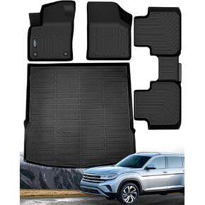 سجادات أرضية Icyhaws® لسيارة Volkswagen VW Jetta 2019-2025، مجموعة بطانات أرضية السيارة المقاومة للماء للحماية من جميع الأحوال الجوية من المطاط TPE | سجادة الصف الأمامي والثاني وصندوق الأمتعة in Kuwait