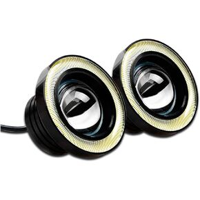 2PCS Car Angel Eye Fog Light, Charming LED Fog Lights Assembly with COB Aperture for Car Decorations and Lighting, Daytime Running Light Bulb, Universal for Most Cars (Light Blue) in Saudi Arabia