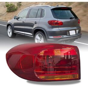 مجموعة مصابيح خلفية خلفية خارجية من Road Hawk مناسبة لسيارات Volkswagen Tiguan 2012 2013 2014 2015 2016 2017 Tiguan مصباح خلفي هالوجين مجموعة الضوء الخلفي للسائق الأيسر بدون مصابيح in Kuwait