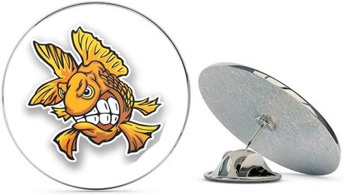 Goldfish Fish Round Metal 0.75" Lapel Pin Hat Shirt Pin Tie Tack Pinback in Saudi Arabia
