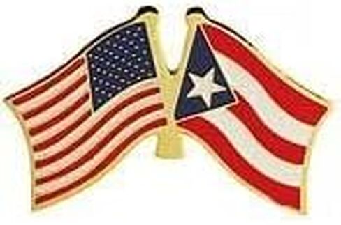 USA Puerto Rico Crossed Double Flag Lapel Pin, International Friendship Enamel Tie and Hat Pin Brooch in Saudi Arabia