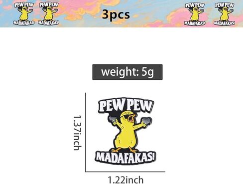 3Pcs Funny Cowboy Duck Enamel Pin, Novelty Cartoon Cute Pins for Hats, Backpacks, Bags and Lanyards in Kuwait
