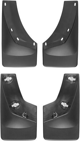 WeatherTech أغطية الطين المخصصة لسيلفرادو 1500/2500HD/3500HD - المجموعة الأمامية والخلفية باللون الأسود (110010-120010) in Saudi Arabia