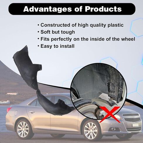 SecosAutoparts Fender Line Wheel Splash Guard Shield جانب الركاب الأمامي متوافق مع Tesla Model X 2016-2021 استبدال # 1034250-00-H، 103425000H الجانب الأيمن عجلة الحاجز بطانة سبلاش شيلد in Saudi Arabia