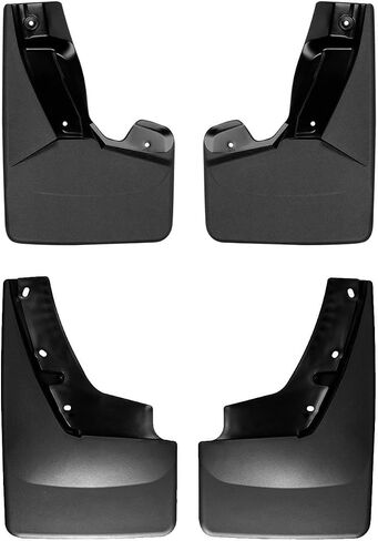 WeatherTech Custom No Drill Splash Guard Mudflaps for Suburban، Yukon، Yukon XL - المجموعة الأمامية والخلفية (110129-120048)، أسود in Saudi Arabia