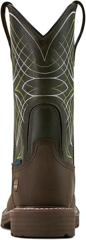 Ariat Men's Activator Waterproof Steel Toe Work Boot, Dark Brown/Green, 10 in Saudi Arabia