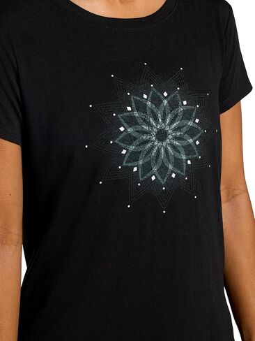 تي شيرت Gaiam النسائي Mindful Flower Moon برقبة دائرية، مقاس مريح، خامة خفيفة الوزن قابلة للتمدد، حاشية منحنية in Saudi Arabia