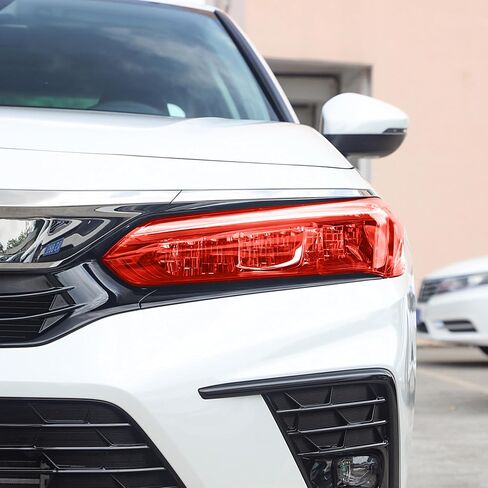 زوج واحد من أفلام الفينيل الأمامية من TOMALL، لون دخاني متوافق مع Honda 11th Gen Civic 2022-2025+ غلاف ناقل الحركة الضوئي الخارجي ذاتي اللصق لتزيين الملصقات (أحمر) in Kuwait