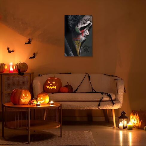 Vintage Halloween Canvas Poster Horror Scream Ghost Wall Art Dark Academia Gothic Spooky Aesthetic Prints Painting For Living Room Bedroom Apartment Wall Decor 12x16in Unframed in Saudi Arabia