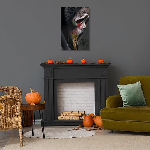 Vintage Halloween Canvas Poster Horror Scream Ghost Wall Art Dark Academia Gothic Spooky Aesthetic Prints Painting For Living Room Bedroom Apartment Wall Decor 12x16in Unframed in Saudi Arabia