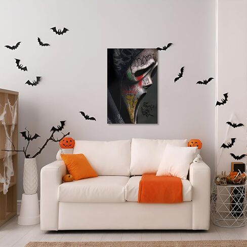 Vintage Halloween Canvas Poster Horror Scream Ghost Wall Art Dark Academia Gothic Spooky Aesthetic Prints Painting For Living Room Bedroom Apartment Wall Decor 12x16in Unframed in Saudi Arabia