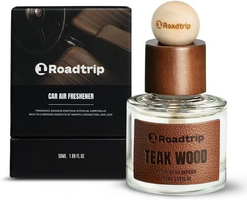Car Air Freshener - Long Lasting Aromatherapy Essential Oil Diffuser - Car Cup Holder Accessories for Men & Women - Non Toxic Air Freshener - Teakwood Scent Diffuser 1.69 FL OZ/50ML in Saudi Arabia