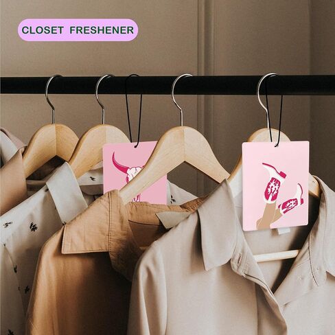 Cute Pink Western Howdy Car Air Freshener, Preppy Hot Pink Cowgirl Boots Bull Skull Air Freshener Hanging 3 Pcs for Cars Closet Drawer, Car Accessories Mirror Decor for Women(Vanilla Scent) in Saudi Arabia