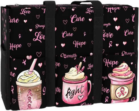 84hoods Multi-Pocket Waterproof Tote Bag with Multiple Convenient Pockets and Zipper. Breast Cancer Awareness Gift for Women. in Saudi Arabia