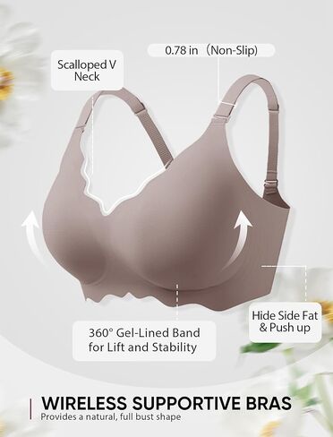 حمالات الصدر للنساء لا حمالات لاسلكية تحت الأسلاك مع الدعم والرفع سلسا سلسة تغطية كاملة tshirt صدرية in Kuwait