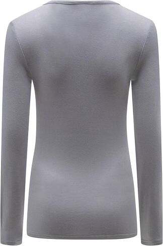 قمصان نسائية من OThread & Co. بأكمام طويلة ورقبة واسعة وطبقة أساسية قابلة للتمدد in Kuwait