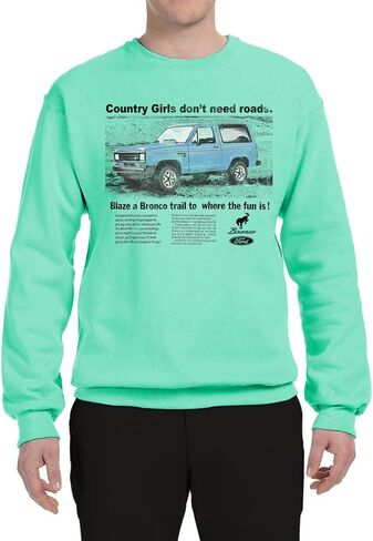 سترة Wild Bobby Ford Country Girls لا تحتاج إلى الطرق، سترة كلاسيكية كلاسيكية باللون الأزرق من برونكو للسيارات والشاحنات بياقة دائرية in Saudi Arabia