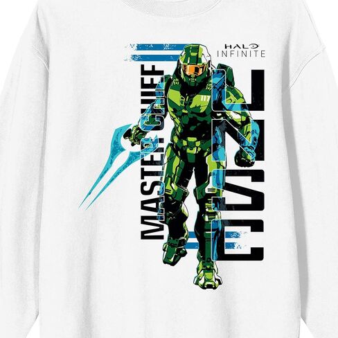 سترة Bioworld Halo Infinite Master Chief UNSC برقبة دائرية وأكمام طويلة بيضاء للبالغين in Saudi Arabia