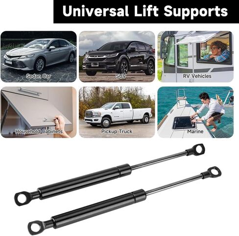 10 Inch 24Lbs/107N Universal Lift Supports Struts Shocks Gas Spring Black - Compatible for RV Car Boat Bus - Set of 2 in Saudi Arabia