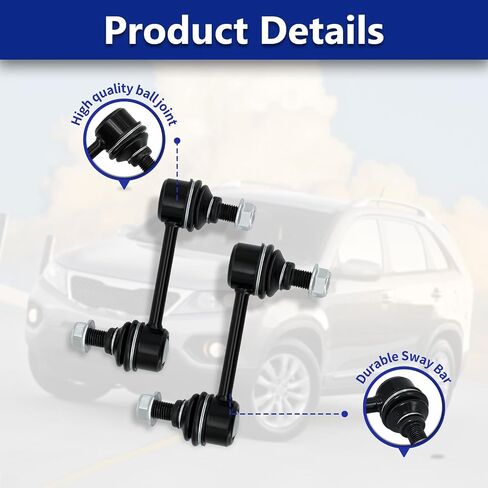 Sway Bar Links, Replacement For Rear Stabilizer Sway Bar End Link Kit Compatible With 2011-2013 Kia Sorento, 2007-2012 Hyundai Santa Fe - K750279 in Saudi Arabia