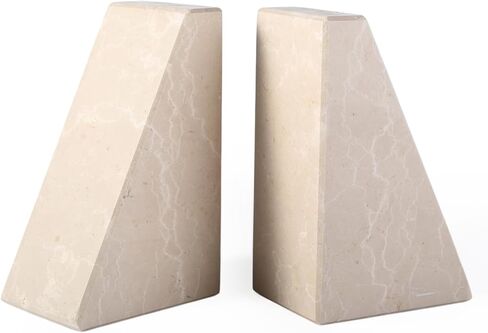Marble Bookends for Heavy Books, Decorative Bookends for Shelves, Green Stone Book Ends, Heavy-Duty Book Ends for Hardback Book & Cookbooks, Unique Book Stopper & Holder, Set of 2 in Kuwait