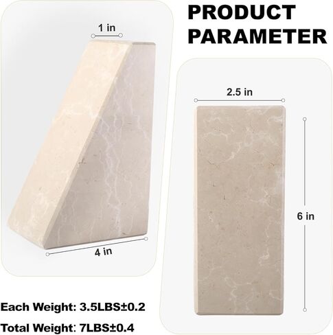 Marble Bookends for Heavy Books, Decorative Bookends for Shelves, Green Stone Book Ends, Heavy-Duty Book Ends for Hardback Book & Cookbooks, Unique Book Stopper & Holder, Set of 2 in Kuwait