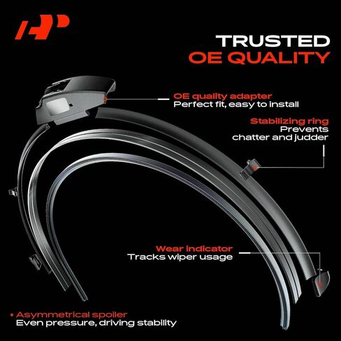 A-Premium Pack of 2 Windshield Wiper Blades with Wear Indicator & Towel - Compatible with Porsche 911, Cayman, Boxster & Maserati Coupe, Spyder - 22" and 22", Hook Connector, Left and Right in Saudi Arabia