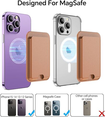محفظة هاتف مغناطيسية من Coolpow لمحفظة Apple Magsafe 【مغناطيس فائق】 لحامل بطاقات محفظة iPhone لمحفظة Apple Magsafe لهاتف iPhone 15 14 13 12 Pro Max Plus mini Mag Safe Wallet in Kuwait