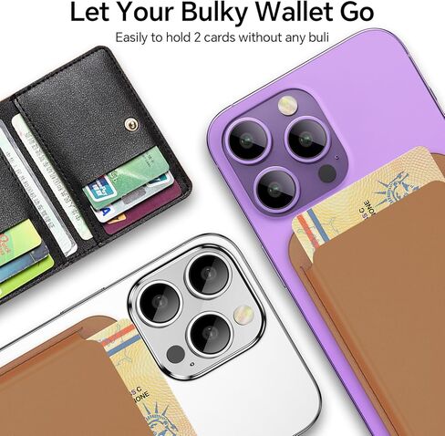 محفظة هاتف مغناطيسية من Coolpow لمحفظة Apple Magsafe 【مغناطيس فائق】 لحامل بطاقات محفظة iPhone لمحفظة Apple Magsafe لهاتف iPhone 15 14 13 12 Pro Max Plus mini Mag Safe Wallet in Kuwait