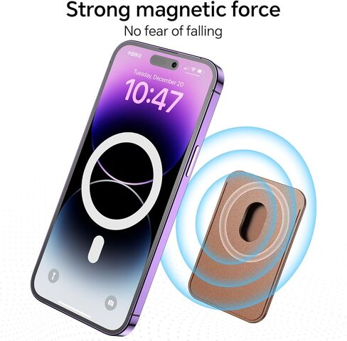 محفظة هاتف مغناطيسية من Coolpow لمحفظة Apple Magsafe 【مغناطيس فائق】 لحامل بطاقات محفظة iPhone لمحفظة Apple Magsafe لهاتف iPhone 15 14 13 12 Pro Max Plus mini Mag Safe Wallet in Kuwait