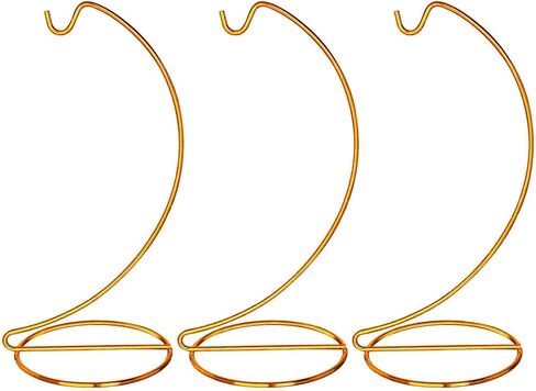 ZEERSHEE 3 Pack Gold Ornament Display Stands Hanging Hook for Air Plants, Terrariums Hanger, Glass Witch Balls, Home Wedding Christmas Decoration (9/7.9/6.3 Inch) in Saudi Arabia