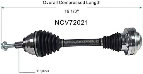 1x CV Axle - Front CV Axle CV Joint LH Compatible with Golf Alltrack 2017-2018 Compatible with Golf SportWagen 2017-2018 Compatible with GTI 2015-2019 Compatible with Jetta 2019 Replaces 5Q6407271E in Saudi Arabia