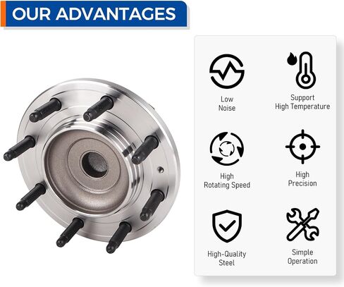PAROD 515146 Front Wheel Bearing and Hub Assembly Fit for 2011-2020 Chevy Silverado 2500 HD, Silverado 3500 HD, Sierra 2500 HD, Sierra 3500 HD RWD; Single Rear Wheels in Saudi Arabia
