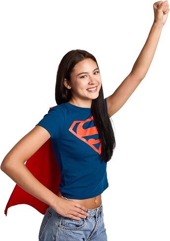 تي شيرت بغطاء للرأس بأكمام قصيرة ورقبة دائرية زرقاء من DC Comics Superman Junior in Saudi Arabia