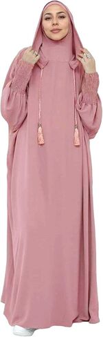 Abaya Muslim Dress Women Prayer Dress Long Sleeve Hooded Loose Maxi Dress Arabian Dubai Islamic Clothing in Saudi Arabia