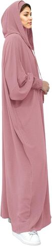 Abaya Muslim Dress Women Prayer Dress Long Sleeve Hooded Loose Maxi Dress Arabian Dubai Islamic Clothing in Saudi Arabia